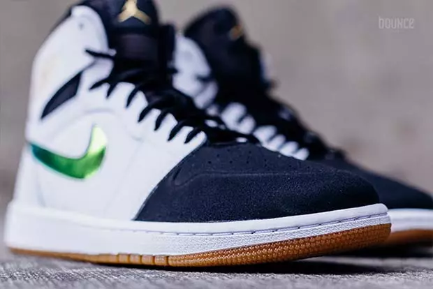 Air Jordan 1 Mid Nouveau White Black Gum բաց շագանակագույն