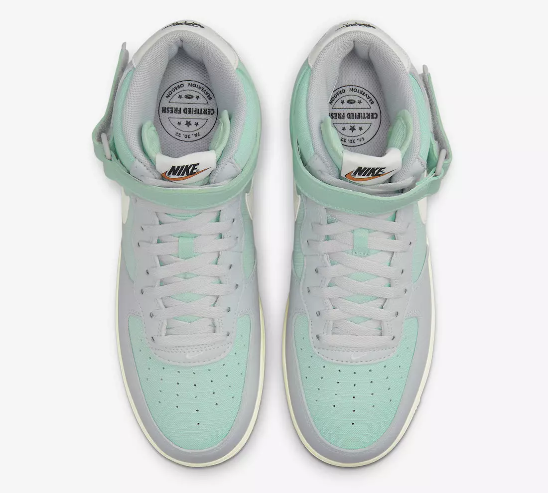 Nike Dunk augsti sertificēta Fresh Grey miglas bura emalja zaļa DQ8766-002 izlaišanas datums