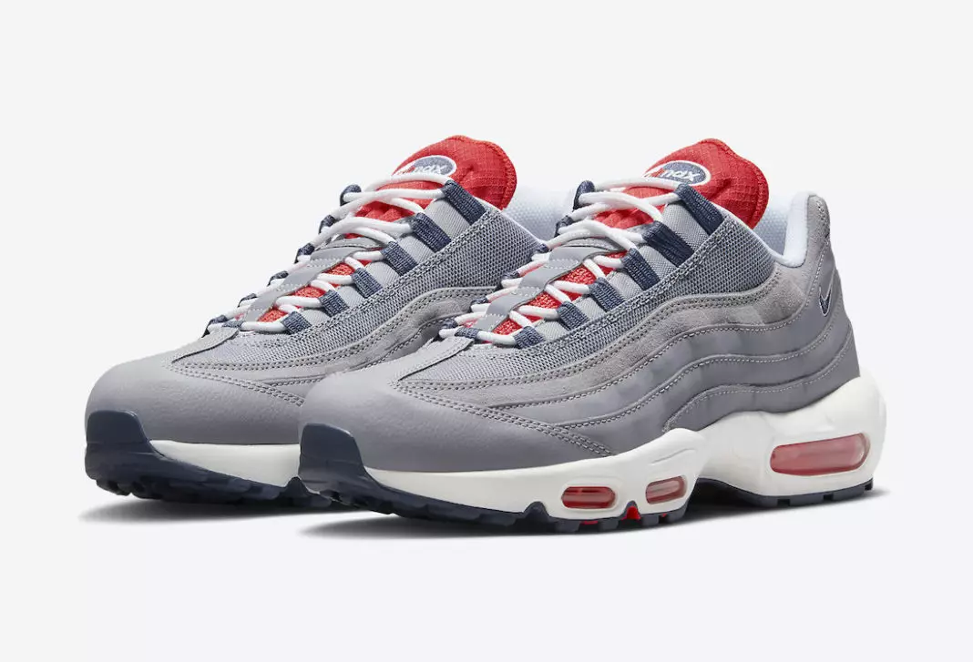 Tarehe ya Kutolewa ya Nike Air Max 95 Grey Navy Crimson DB0250-001