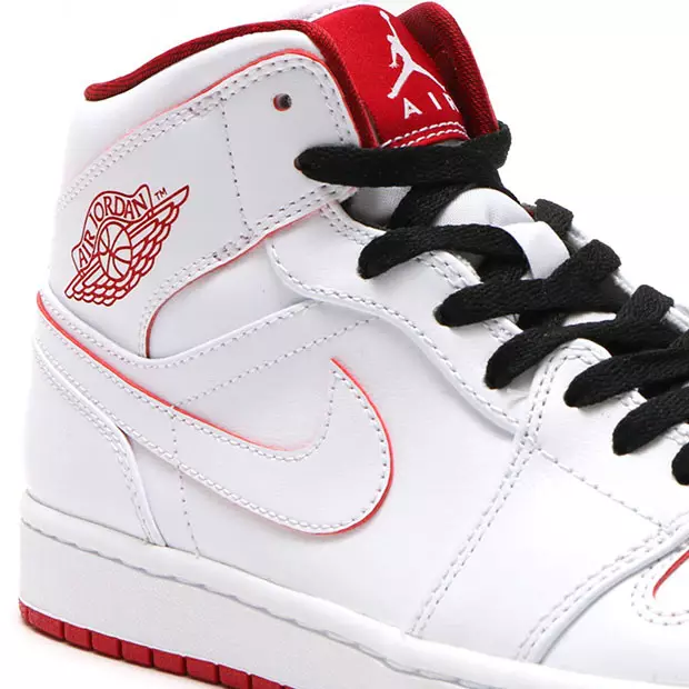 Air Jordan 1 შუა თეთრი წითელი