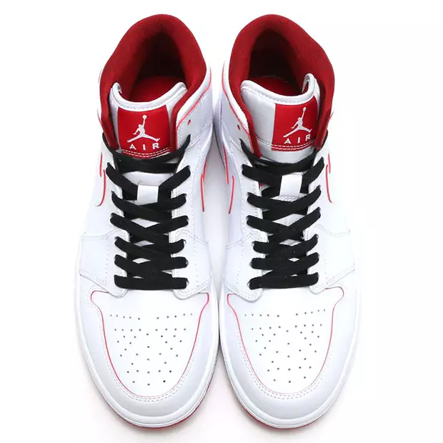 Air Jordan 1 შუა თეთრი წითელი