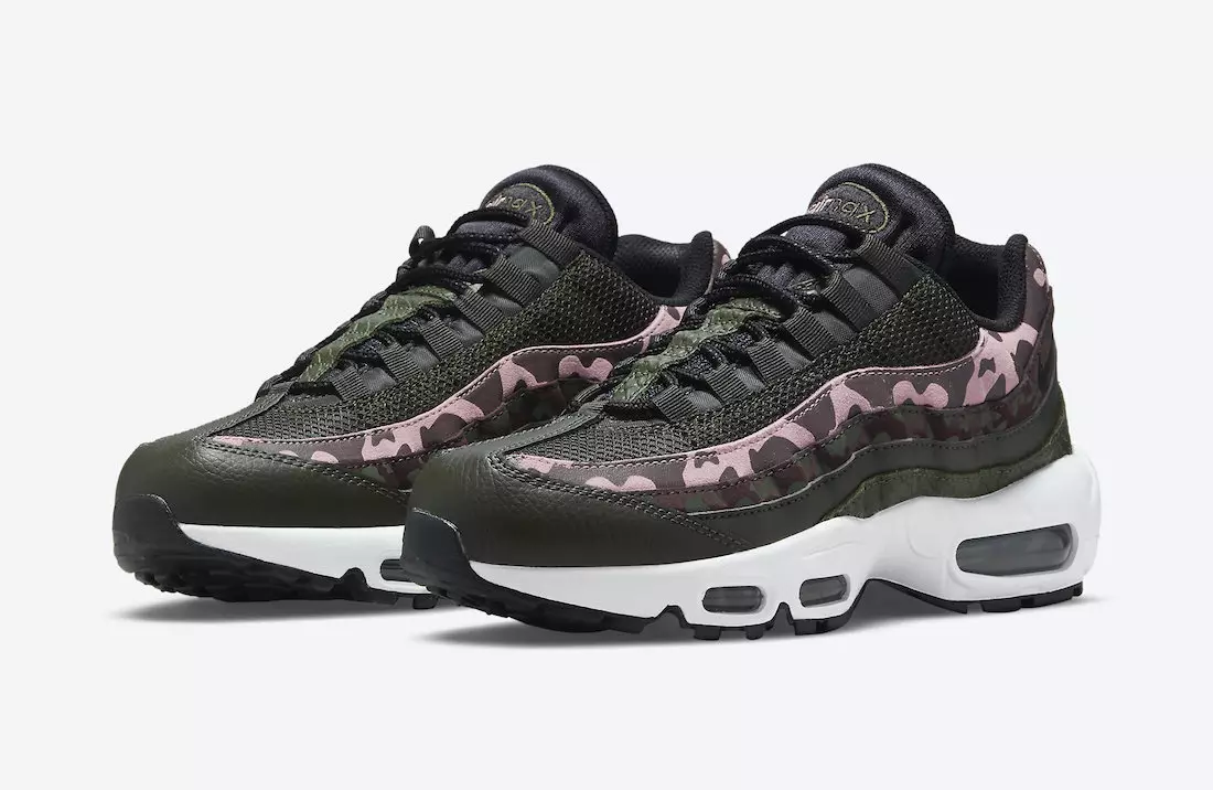 Nike Air Max 95 paviršiai rožinės ir alyvuogių spalvos Camo