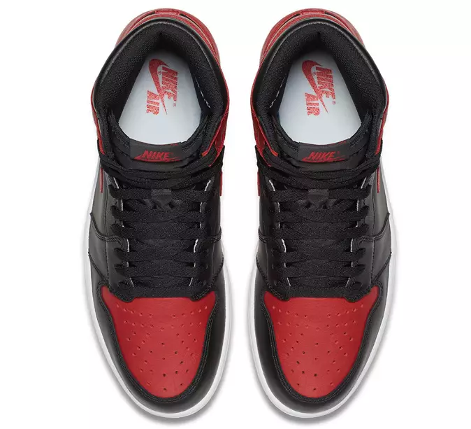 Air Jordan 1 Retro High OG Bred 2016 ကို တားမြစ်ထားသည်။