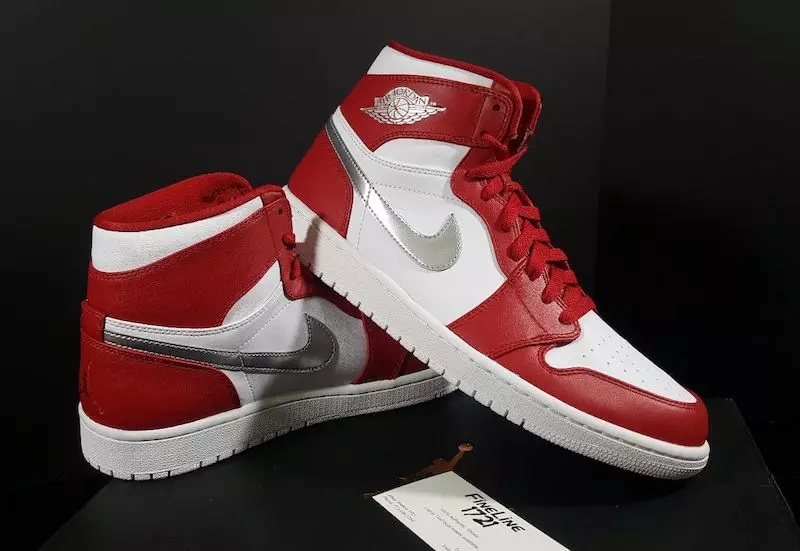 Air Jordan 1 High Olympic Gym წითელი ვერცხლისფერი თეთრი