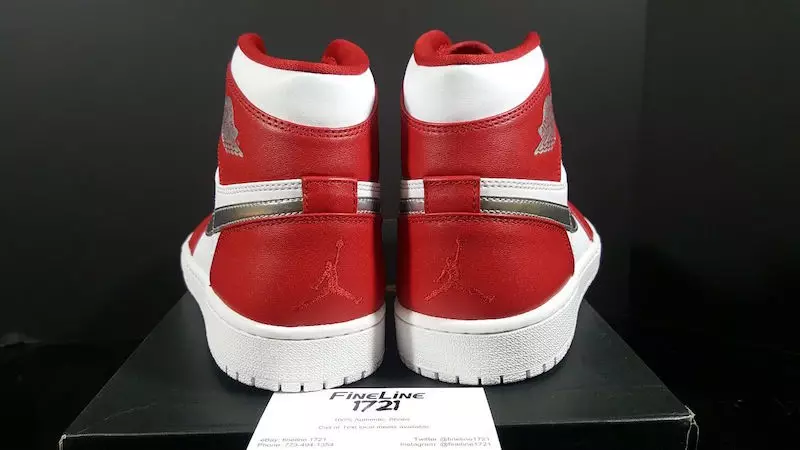 Air Jordan 1 Gym ya Juu ya Olimpiki Nyekundu Silver White