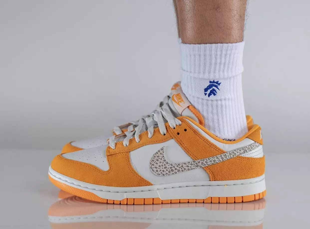 Nike Dunk Low Safari Swoosh DR0156-800 Tarehe ya Kutolewa kwa Miguu