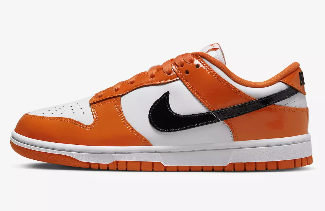 Nike Dunk Low White Orange Black Patent DJ9955-800 تاريخ الإصدار