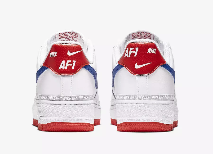 Nike Air Force 1 Low White Red Blue CD7339-100 Tarehe ya Kutolewa