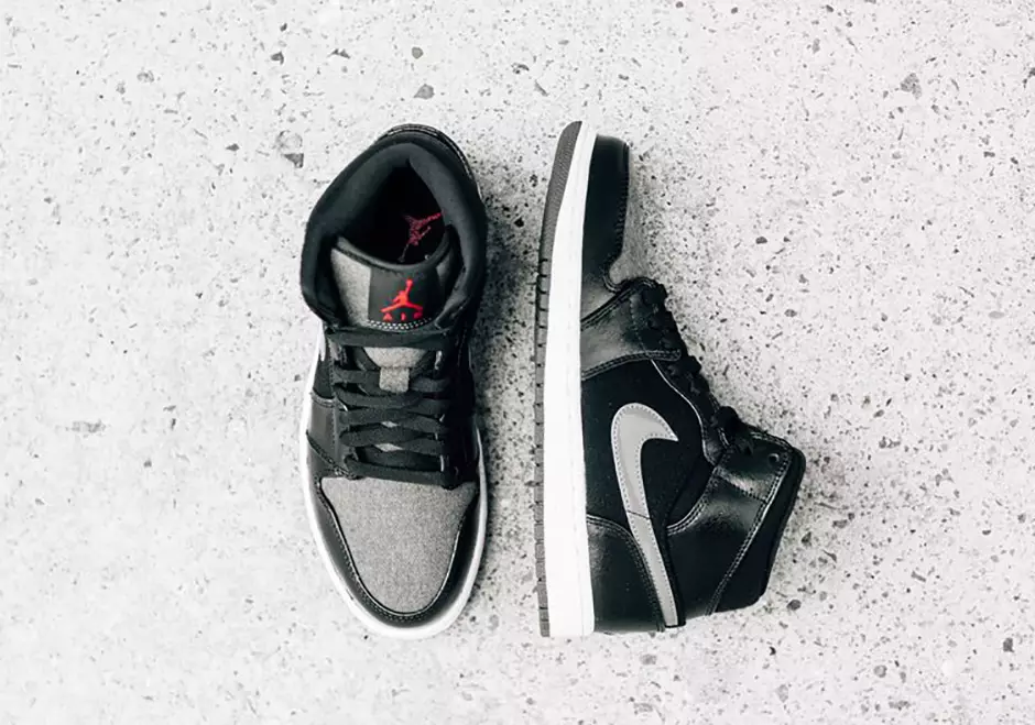 Air Jordan 1 Mid Winter Black Wool