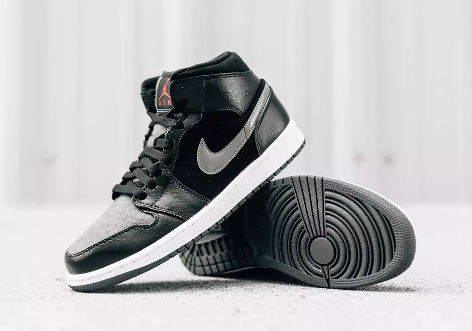 Air Jordan 1 Mid Winter Noir Laine