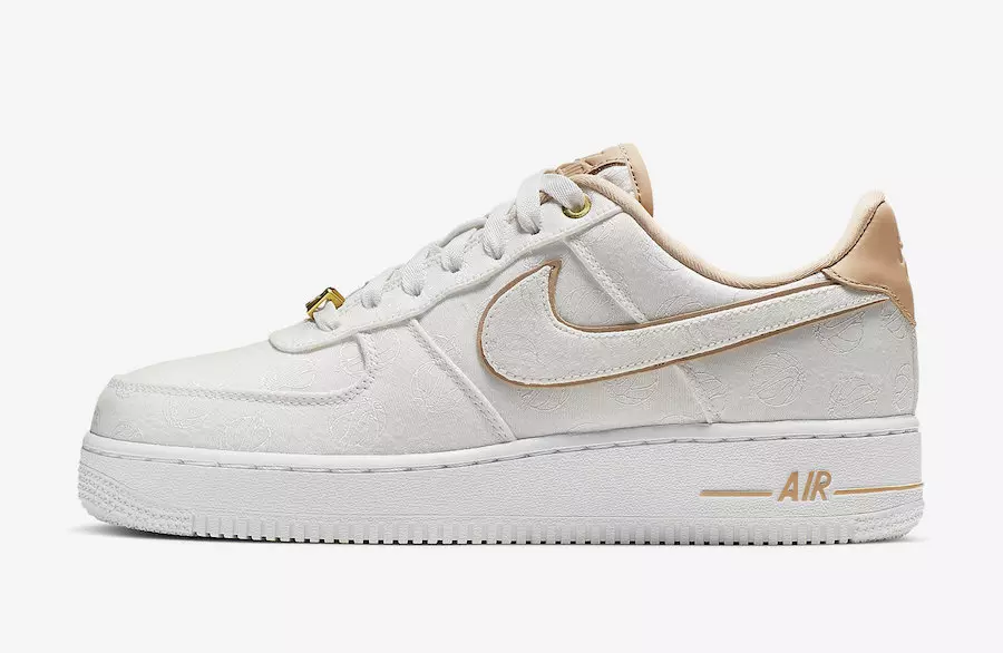 Nike Air Force 1 Lux White Metallic Gold Bio Beige 898889-102 تاريخ الإصدار