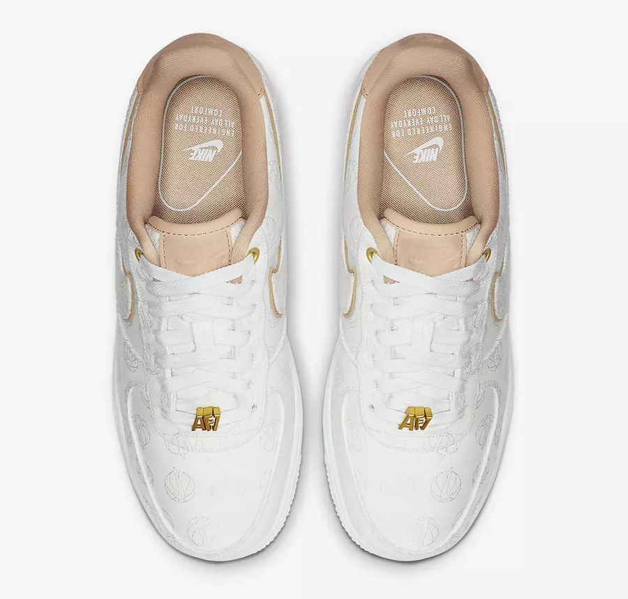 Nike Air Force 1 Lux Hvid Metallic Guld Bio Beige 898889-102 Udgivelsesdato