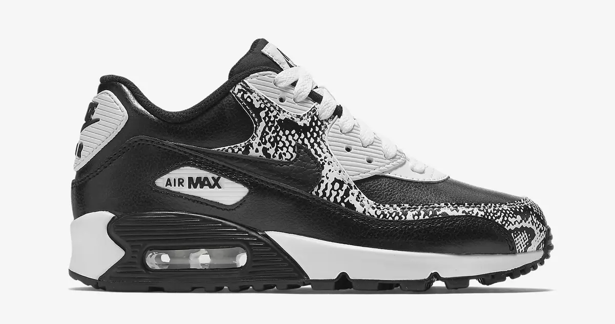 Nike Air Max 90 GS черно бяла змийска кожа гепард