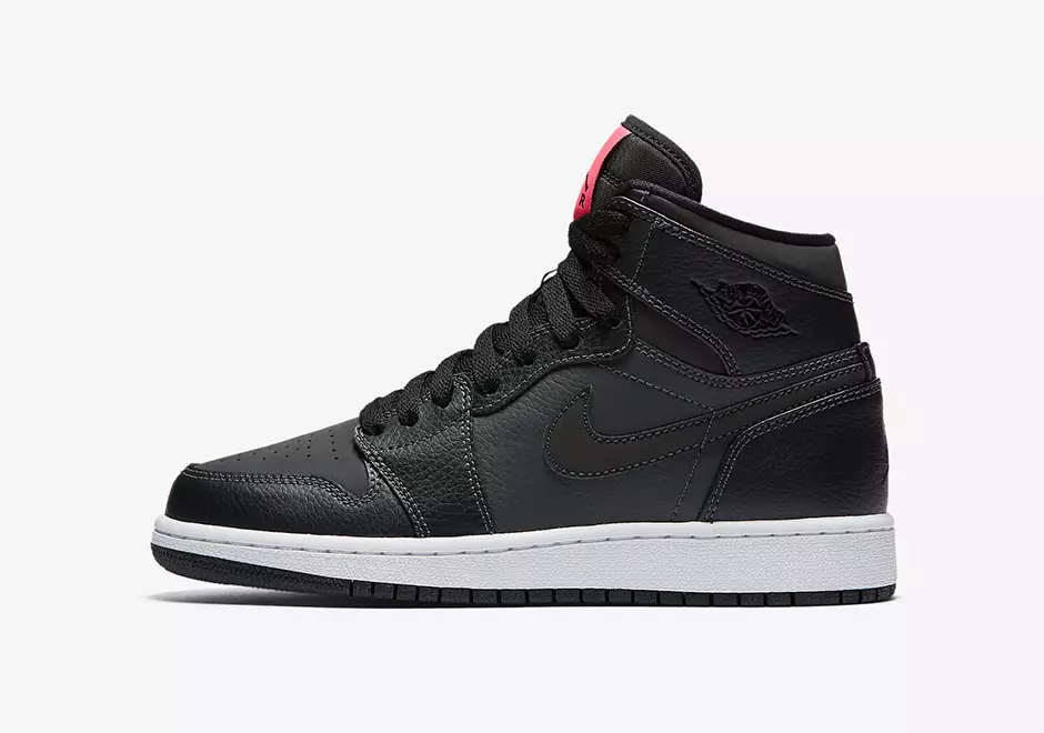 Air Jordan 1 High GS שחור ורוד 332148-004