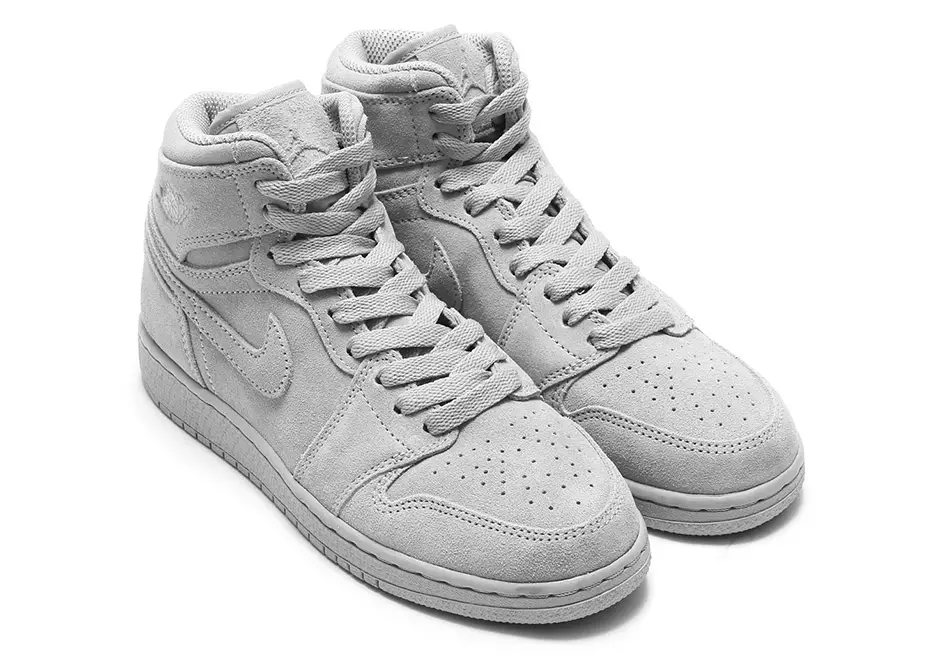 Air Jordan 1 Röd Mocka Grå Mocka