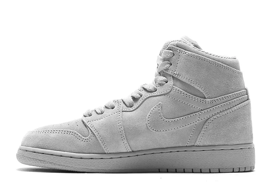 Air Jordan 1 Röd Mocka Grå Mocka