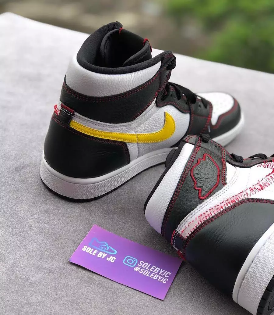 Air Jordan 1 Retro High OG White Black Dynamic Yellow University Red 555088-170 Tarikh Tayangan