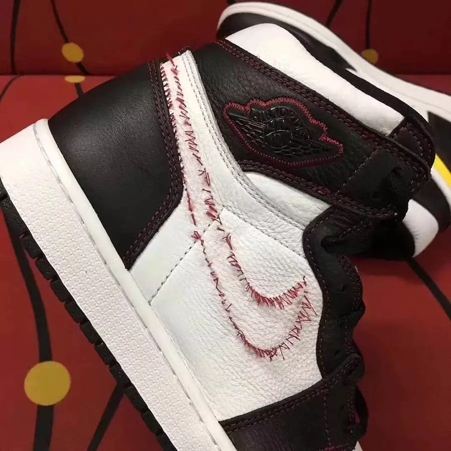 Air Jordan 1 Retro High OG White Black Dynamic Yellow University Red 555088-170 Tarikh Tayangan