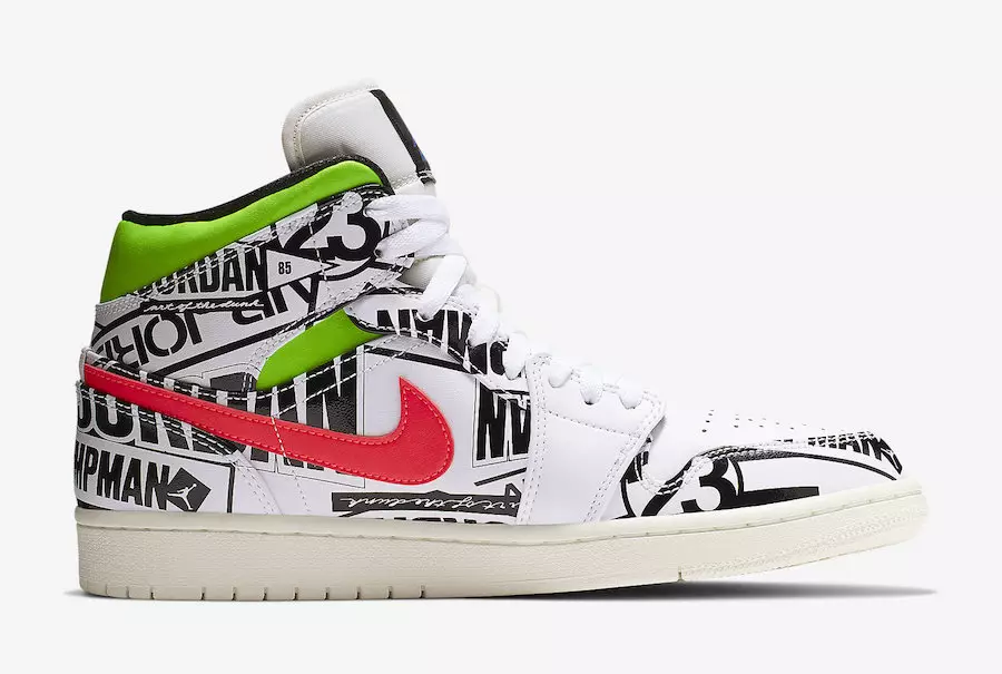 Air Jordan 1 Mid Print Logos 554724-119 تاريخ الإصدار