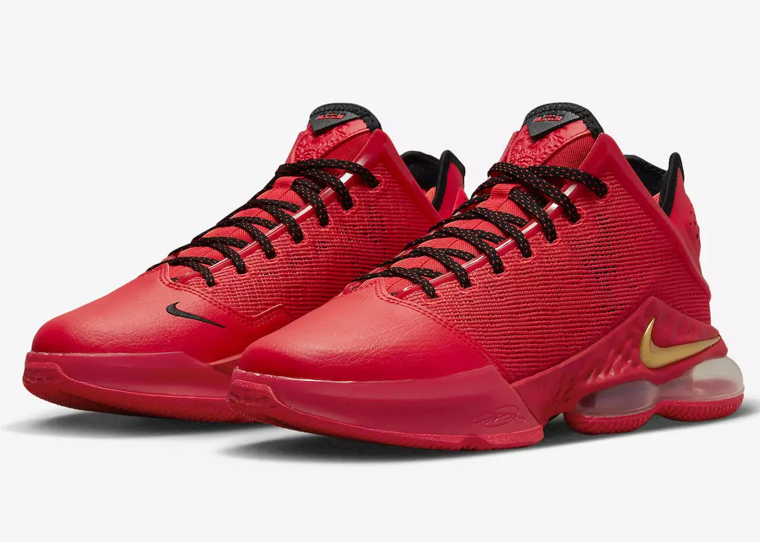 Nike LeBron 19 Low Red Black Gold DO9829-600 Julkaisupäivä