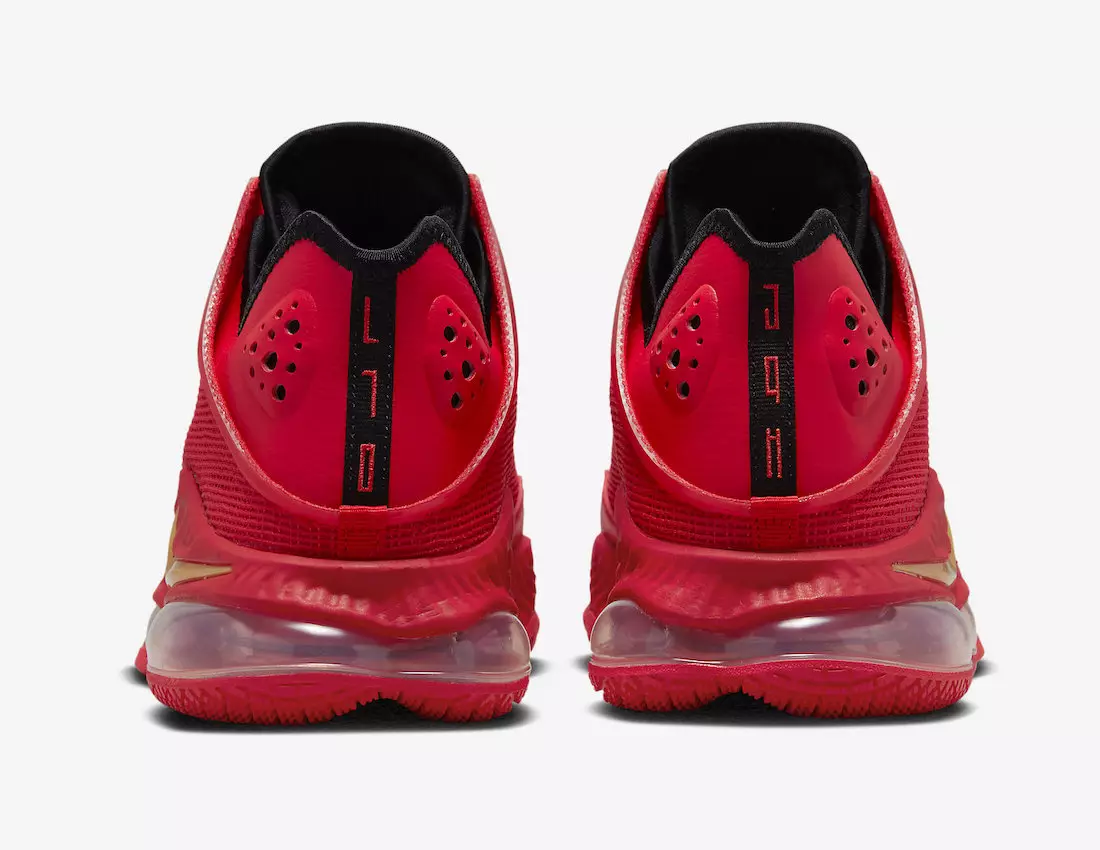 Nike LeBron 19 Low Red Black Gold DO9829-600 Išleidimo data