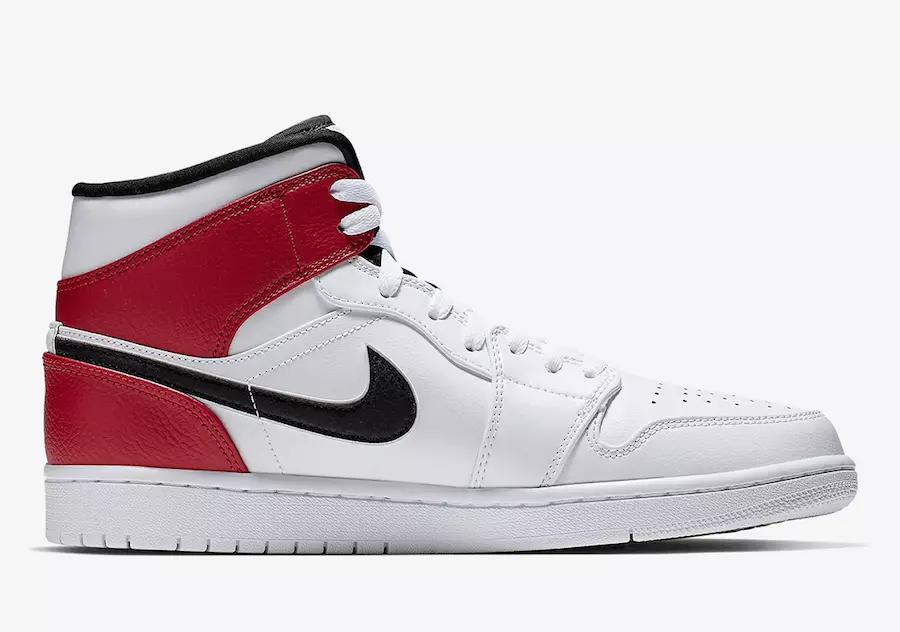 Air Jordan 1 Mid White Red Black 554724-116 תאריך יציאה