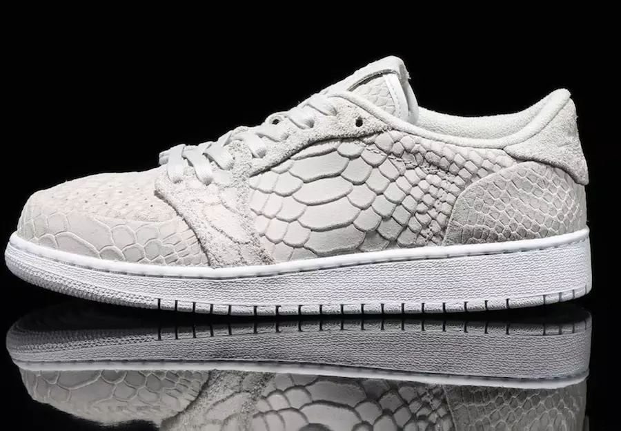 Air Jordan 1 Low Swooshless luonnonvalkoinen Python