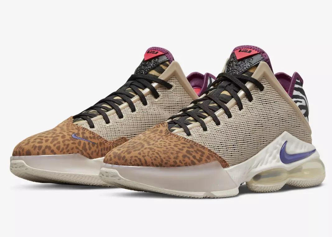 Nike LeBron 19 Safari Íseal DM1058-200 Dáta Eisiúna