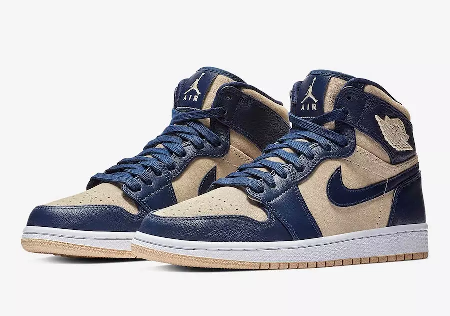 Air Jordan 1 Mid Release in Navy and Cream