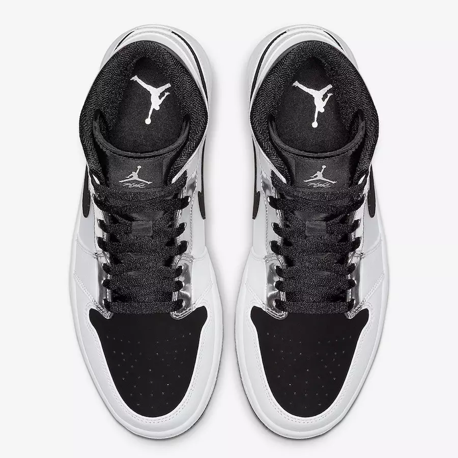 Air Jordan 1 Midden Wit Zilver Zwart 554724-121