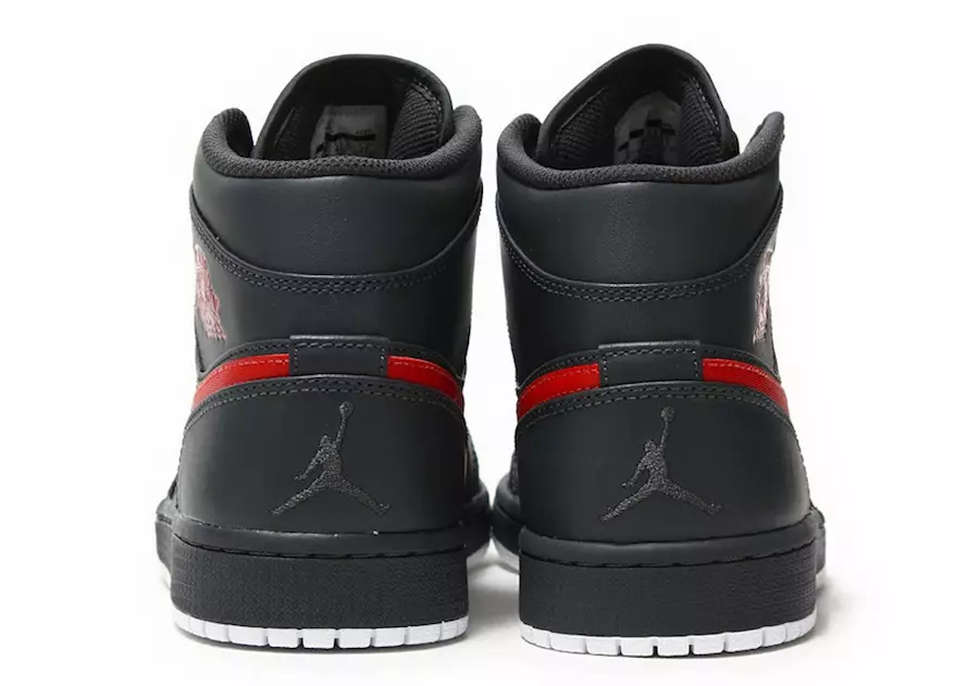 Air Jordan 1 Mid Antracite Gym Vermelho 554724-045