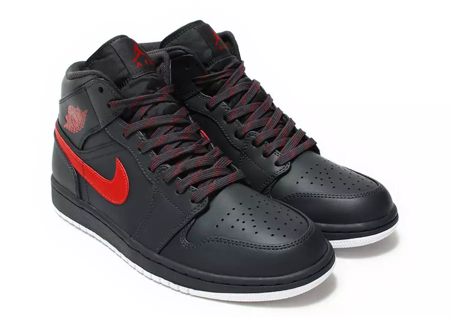 Air Jordan 1 Mid Anthracite Gym အနီရောင် 554724-045