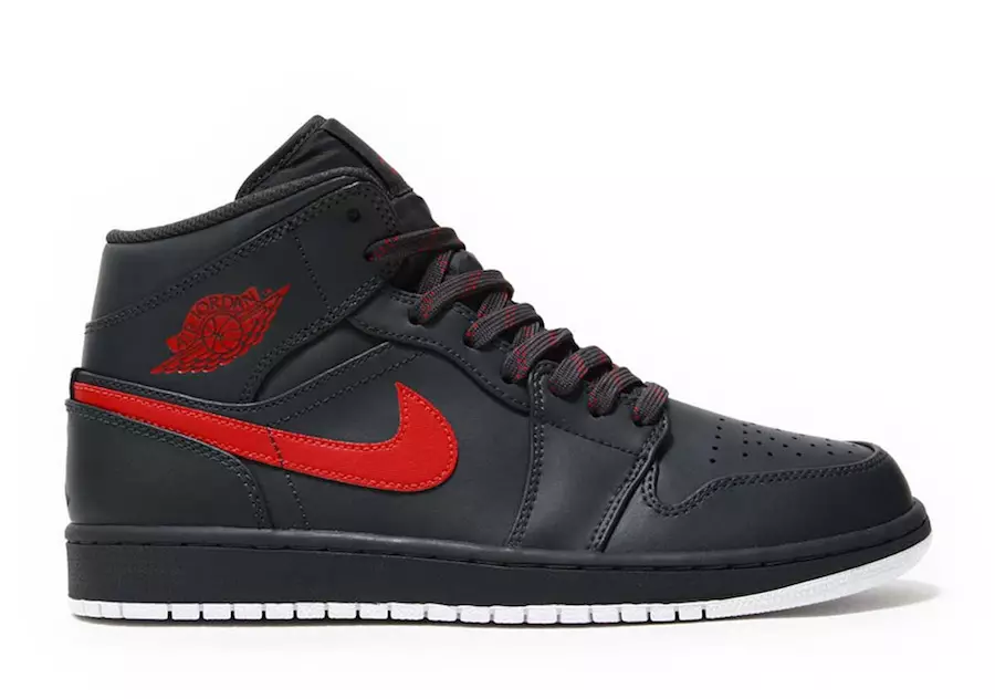 Air Jordan 1 Mid Anthracite Gym အနီရောင် 554724-045