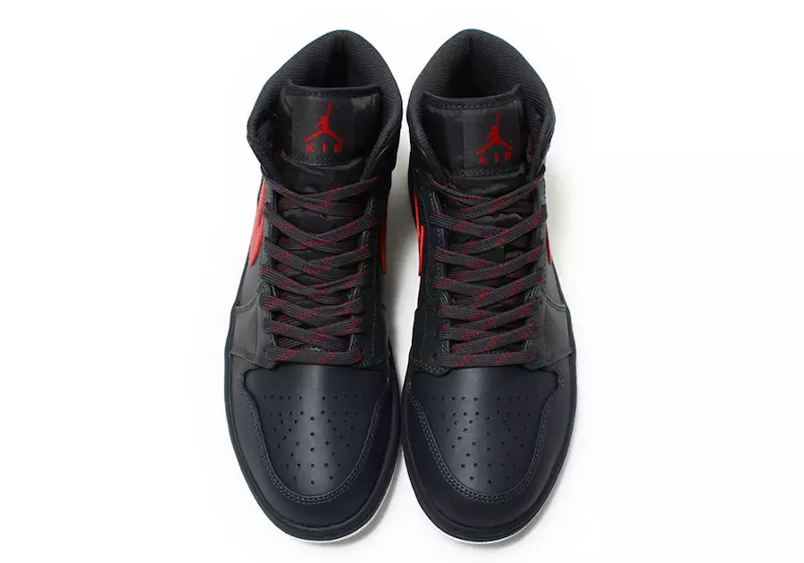 Air Jordan 1 Mid Anthracite Gym Rouge 554724-045