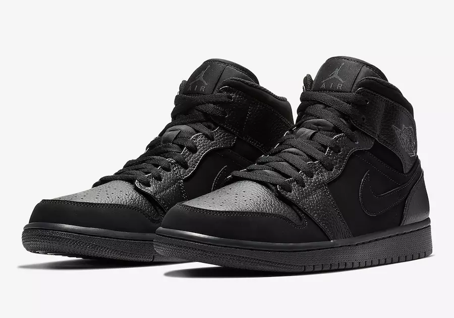 Air Jordan 1 Mid Triple Black 554724-064 Izlaišanas datums