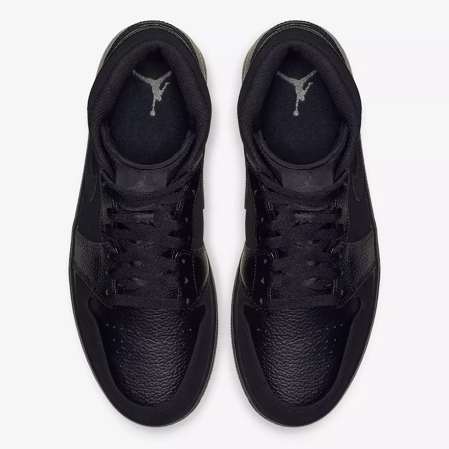 Air Jordan 1 Mid Triple Black 554724-064 Izlaišanas datums