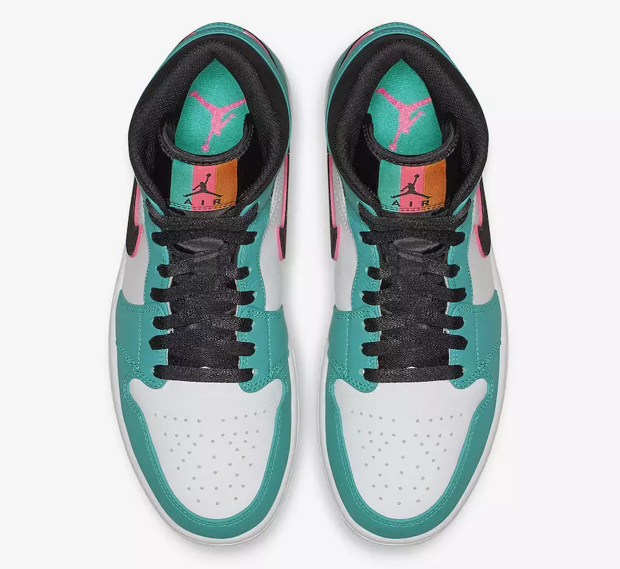 Air Jordan 1 Mid South Beach Turbo Green 852542-306 Megjelenés dátuma