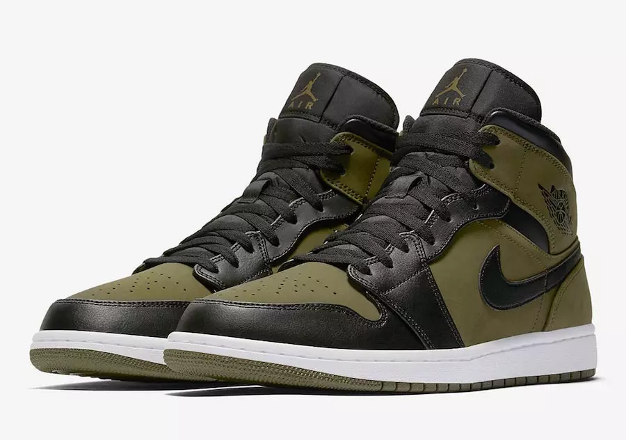 Air Jordan 1 Mid Olive Canvas 554724-301