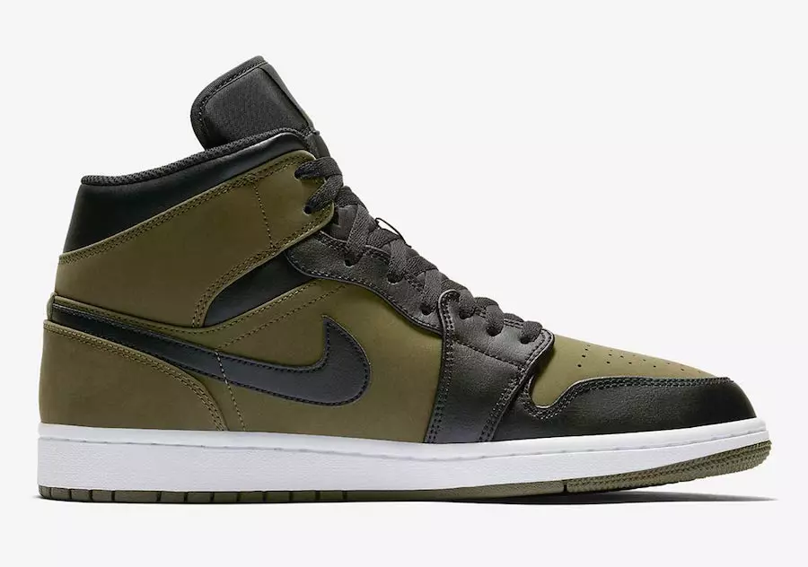 Кроссовки Air Jordan 1 Mid Olive Canvas 554724-301