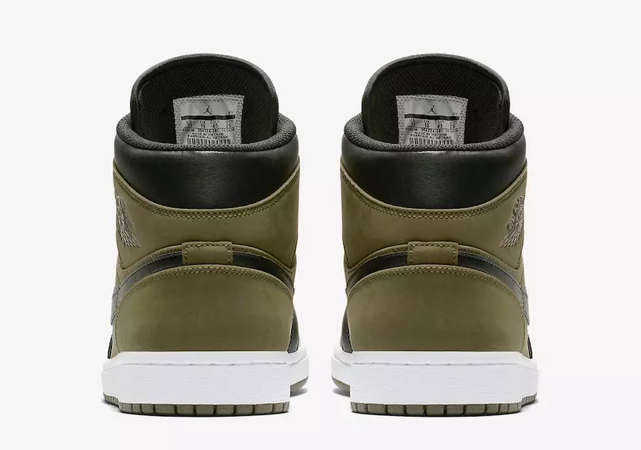 Кроссовки Air Jordan 1 Mid Olive Canvas 554724-301