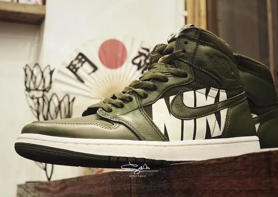 Aer Jordan 1 Swoosh Olive Green