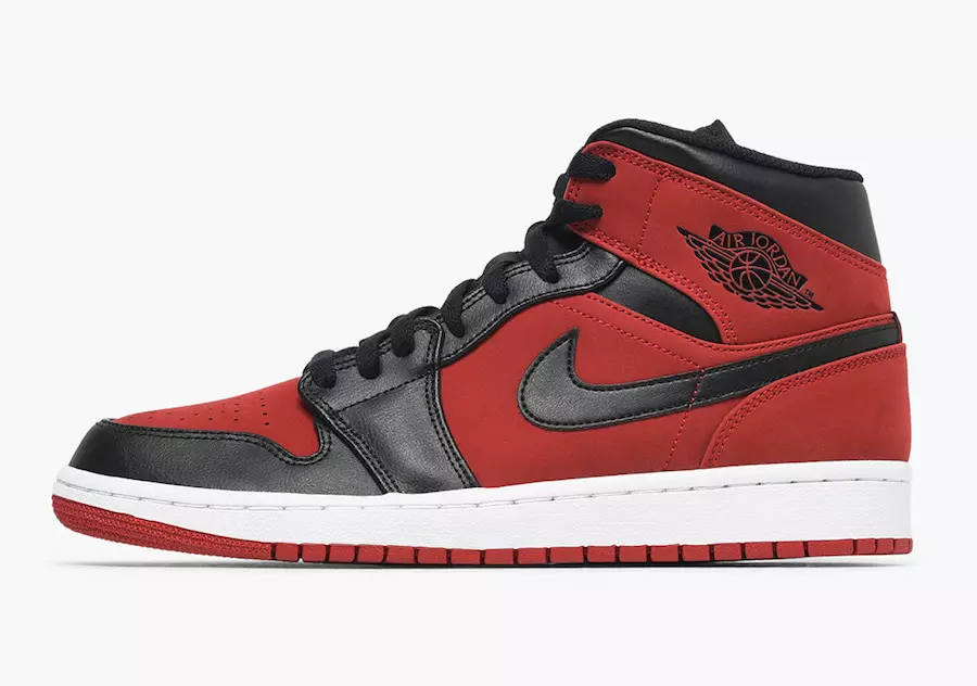 Air Jordan 1 Mid Bred Gym Vermell Negre 554724-610