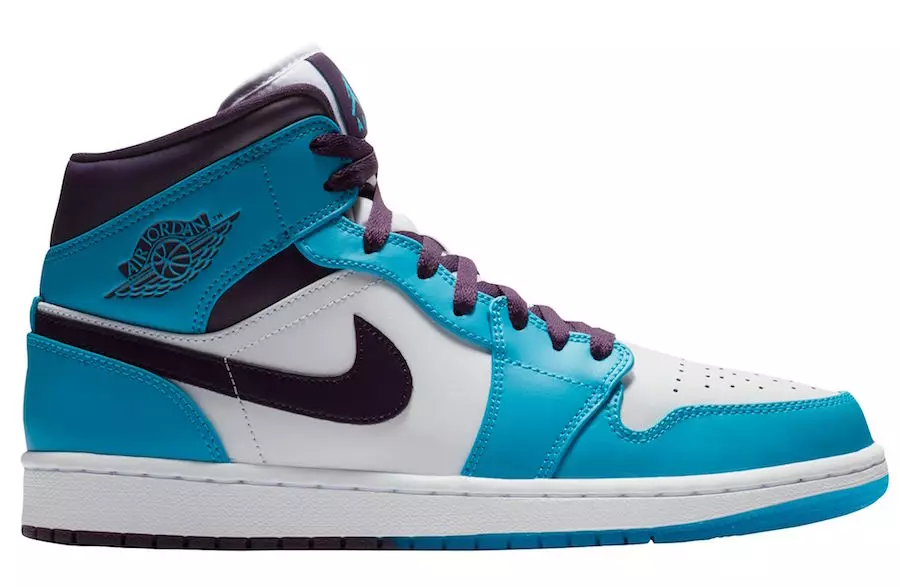 Air Jordan 1 Mid Hornets Bleu Lagon Grand Violet