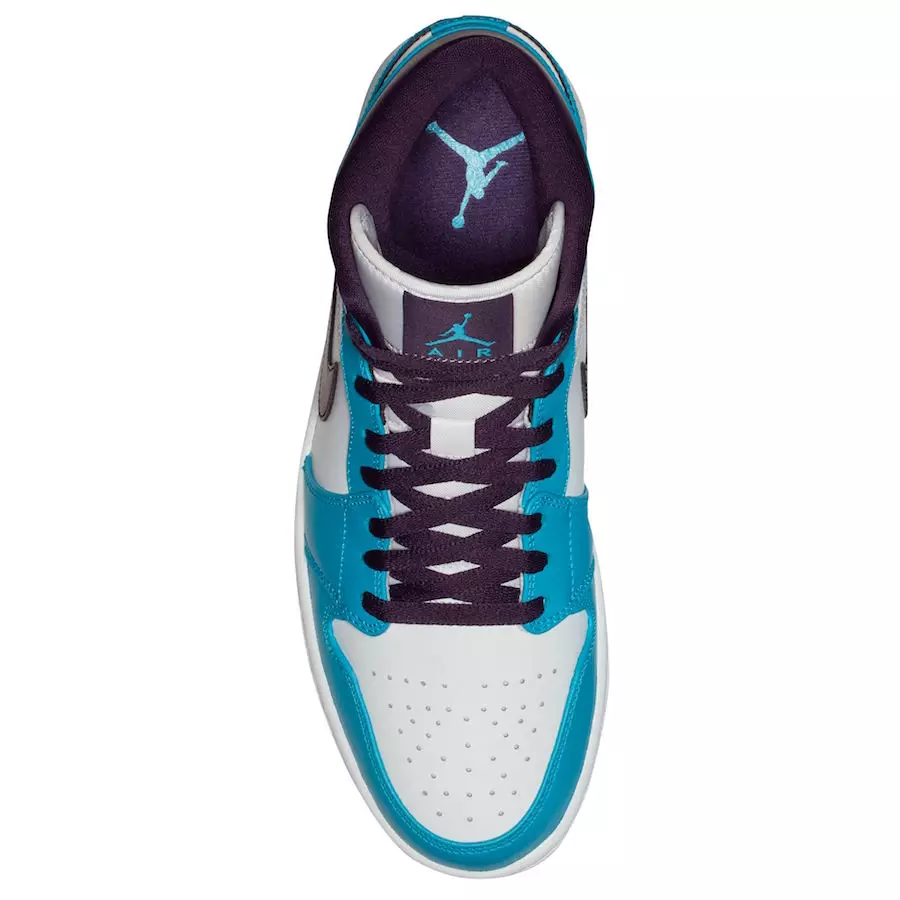 Air Jordan 1 Mid Hornets Blue Lagoon Grand Lila