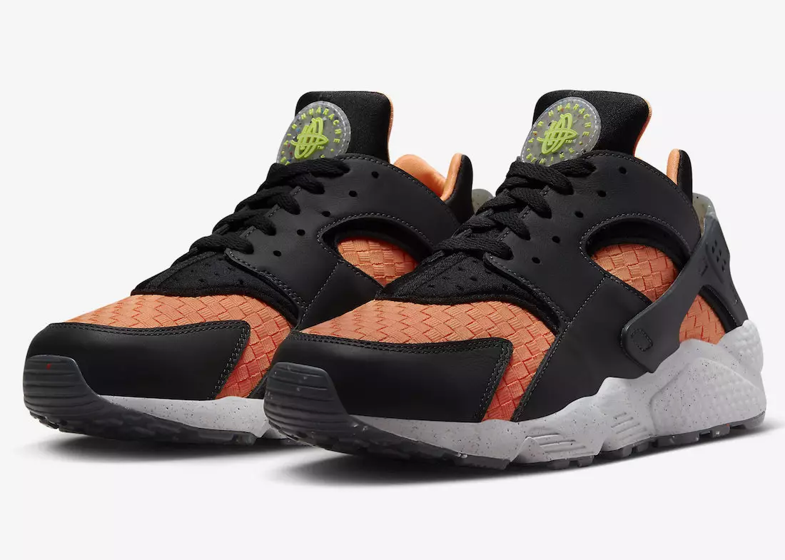 Nike Air Huarache Crater Nyuso za Nyeusi na Machungwa