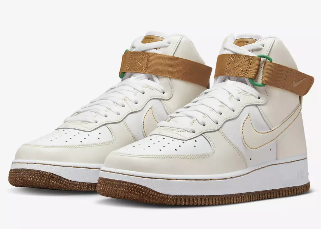 Nike Air Force 1 High Swoosh Phantom Tarafından İncelendi Beyaz Elemental Altın DX4980-001 Çıkış Tarihi