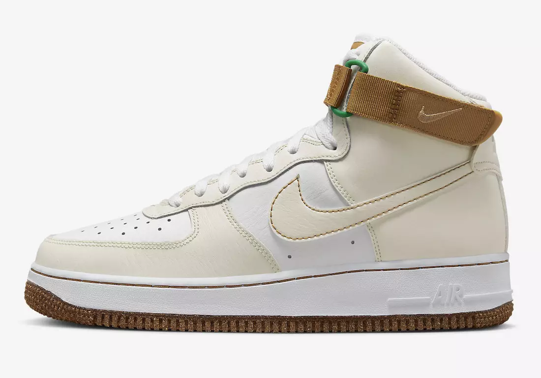 Nike Air Force 1 High Swoosh Phantom Tarafından İncelendi Beyaz Elemental Altın DX4980-001 Çıkış Tarihi