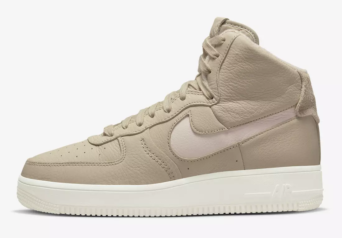 Nike Air Force 1 Sandrift və Açıq Yumşaq Çəhrayı rəngdə Yüksək Sculpt Səthlər 6785_3