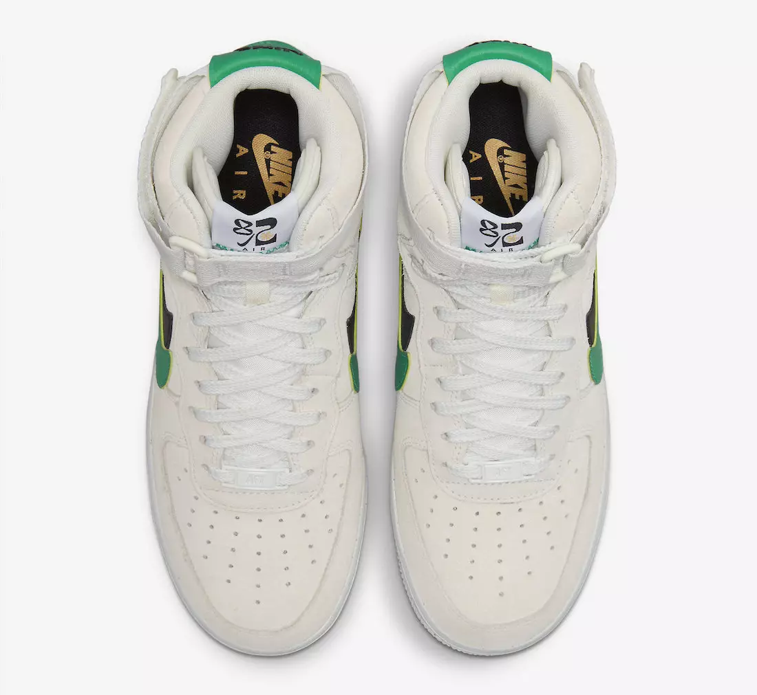 Nike Air Force 1 High Summit Branco Netuno Verde Preto Gergelim DO9460-100 Data de Lançamento