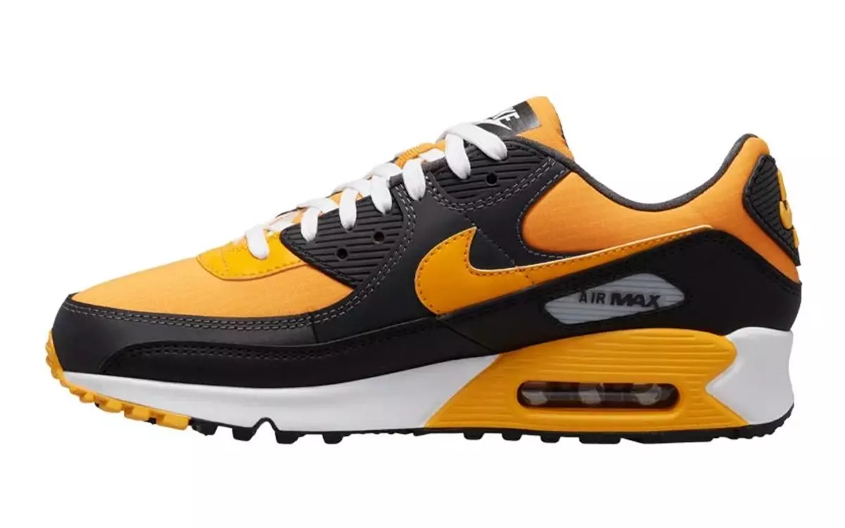 Nike Air Max 90 Kumquat University Gold Antracit DQ8974-800 Megjelenési dátum